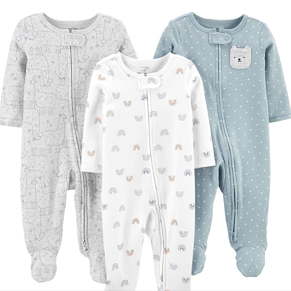 Set of 3 Carters Newborn Footie Pajama